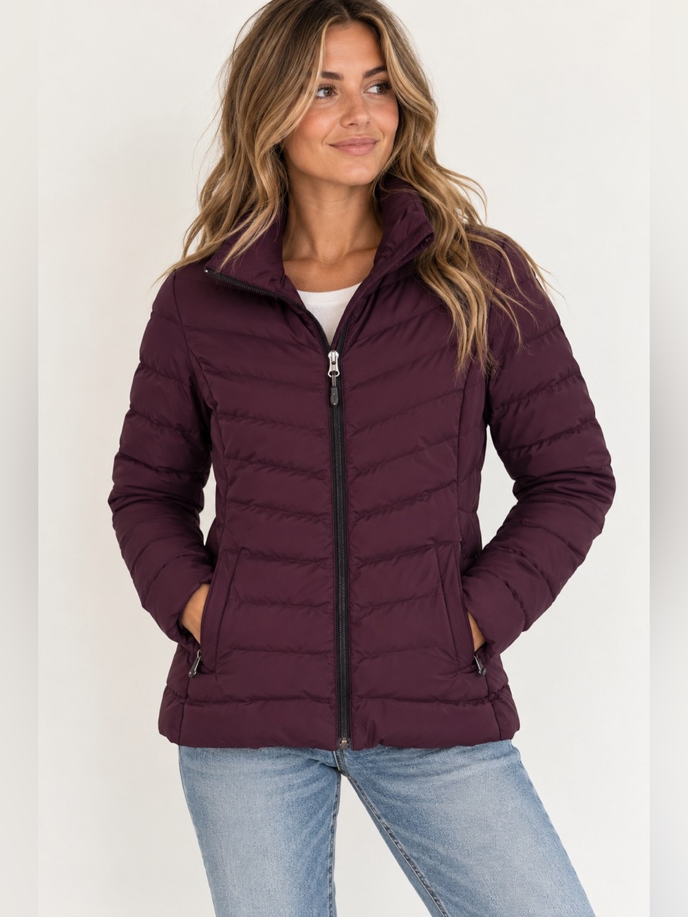 32 Degrees Heat Dark Plum Purple Zipup Jacket